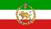 پرچم شیر و خورشید ایران دارای نقش تاج شاهنشاهی